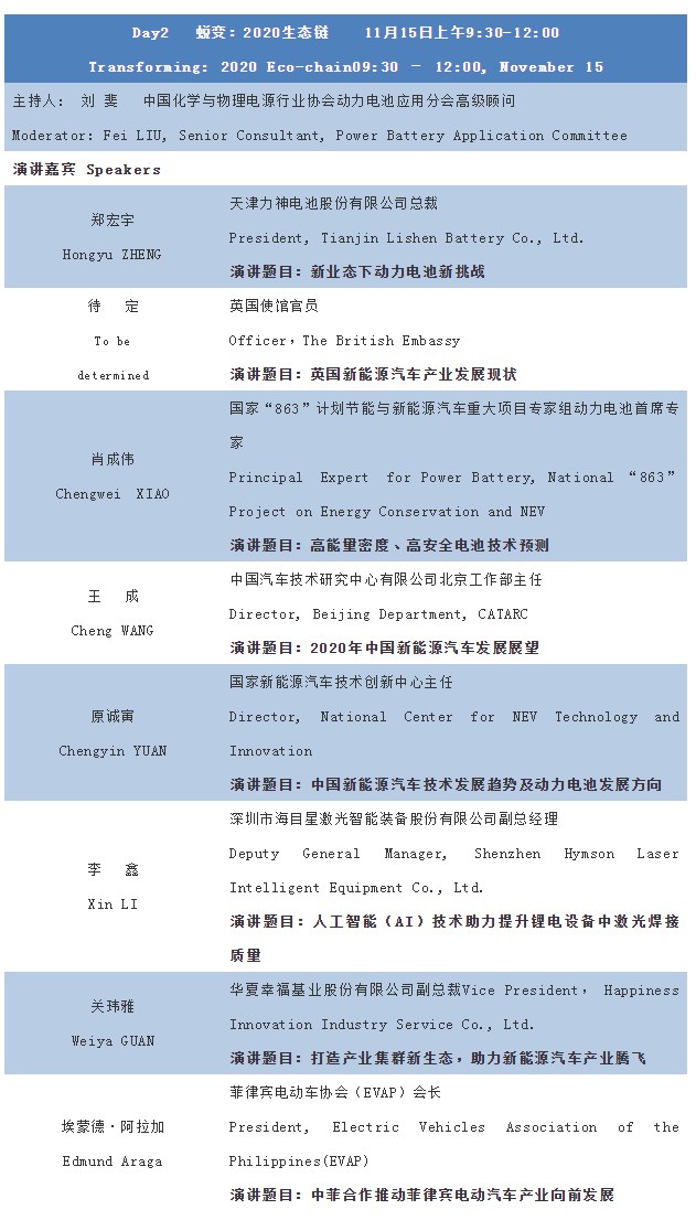 第四屆動(dòng)力電池應(yīng)用國際峰會(huì)（CBIS2019）詳細(xì)議程公布